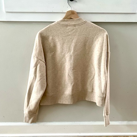 Evereve Taryn Taped Henley Sweatshirt Tan Size Small - Picture 6 of 6